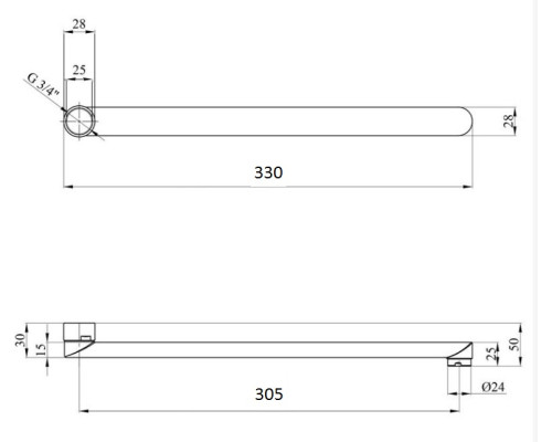 Вилив змішувача Globus Lux M72 33F