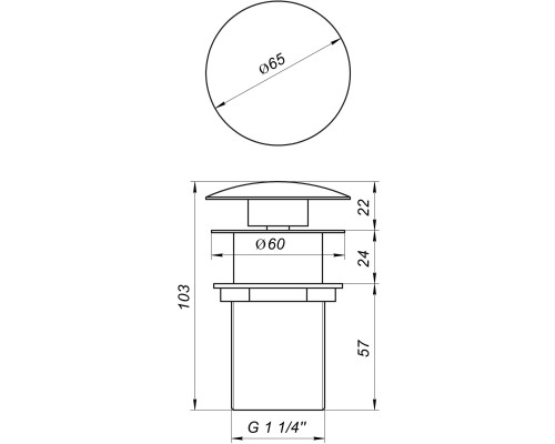 Донний клапан Globus Lux HG15-03A (Click-clack)