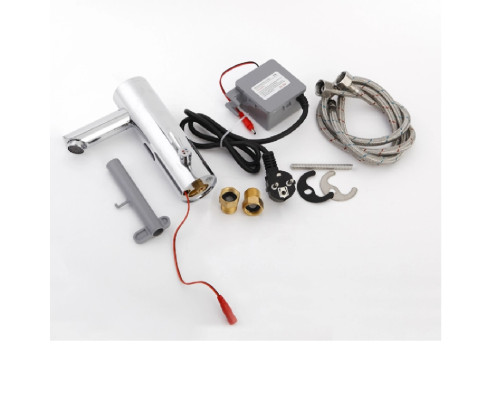 Змішувач сенсорний для умивальника HOTEC 19.115-DC/AC (220V/6V) з трансформатором,латунний Hot/Cold Змішувач сенсорний для умивальника HOTEC 19.115-DC/AC (220V/6V) з трансформатором,латунний Hot/Cold